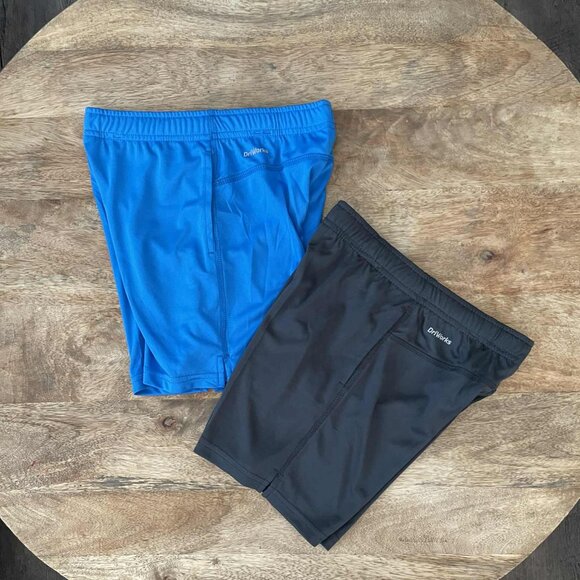 New: 2Pk 18 (XXL) Boys Dark Gray & Blue Athletic Shorts with Pockets - Picture 1 of 5